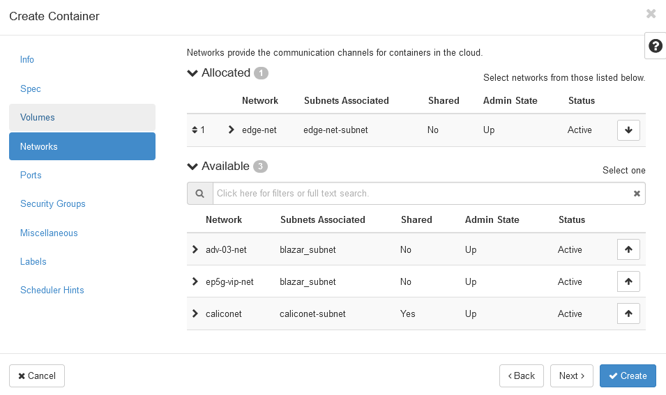 Create container, second screen