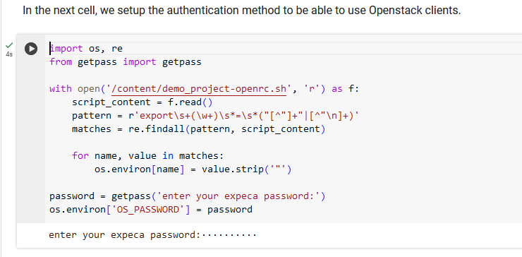 Run authentication cell