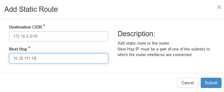 Router add static route